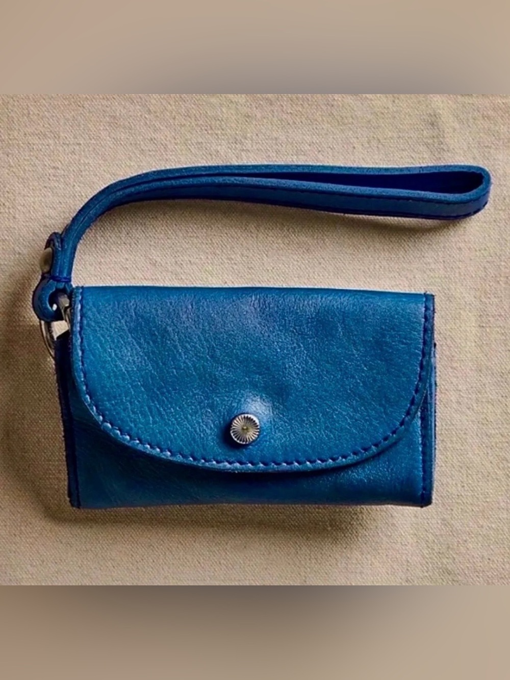 Free People Leather Bag Lanyard - Sapphire